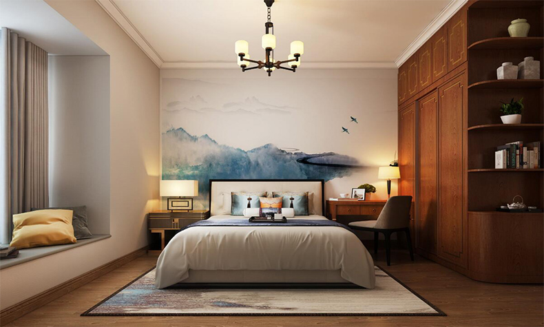 韶關市碧桂園云著新中式風格三居室裝修案例