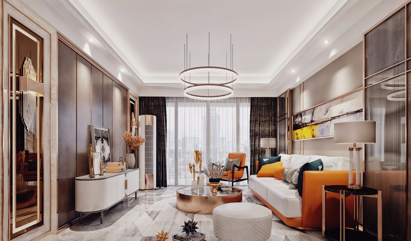 日照市怡海華庭現代風格三居室裝修案例