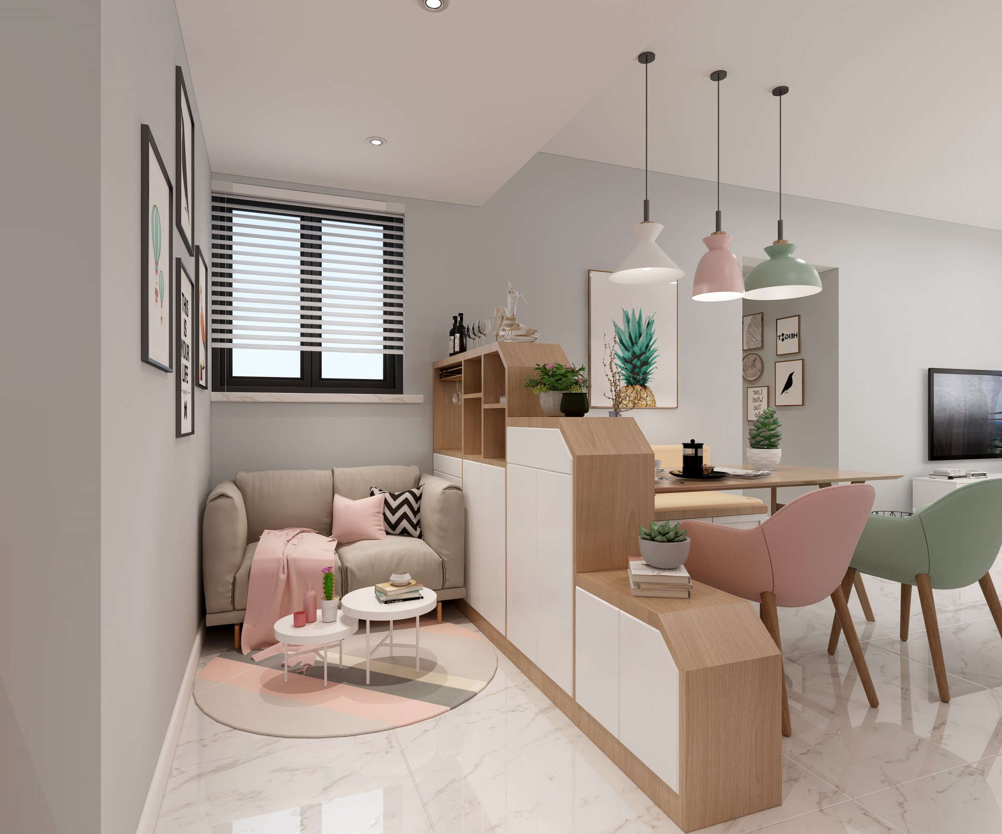 無(wú)錫市保利達(dá)·狀元府北歐風(fēng)格三居室裝修案例