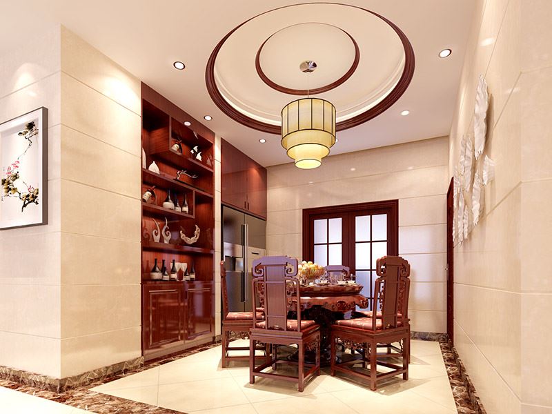 河源市東山明珠花園新中式風格三居室裝修案例