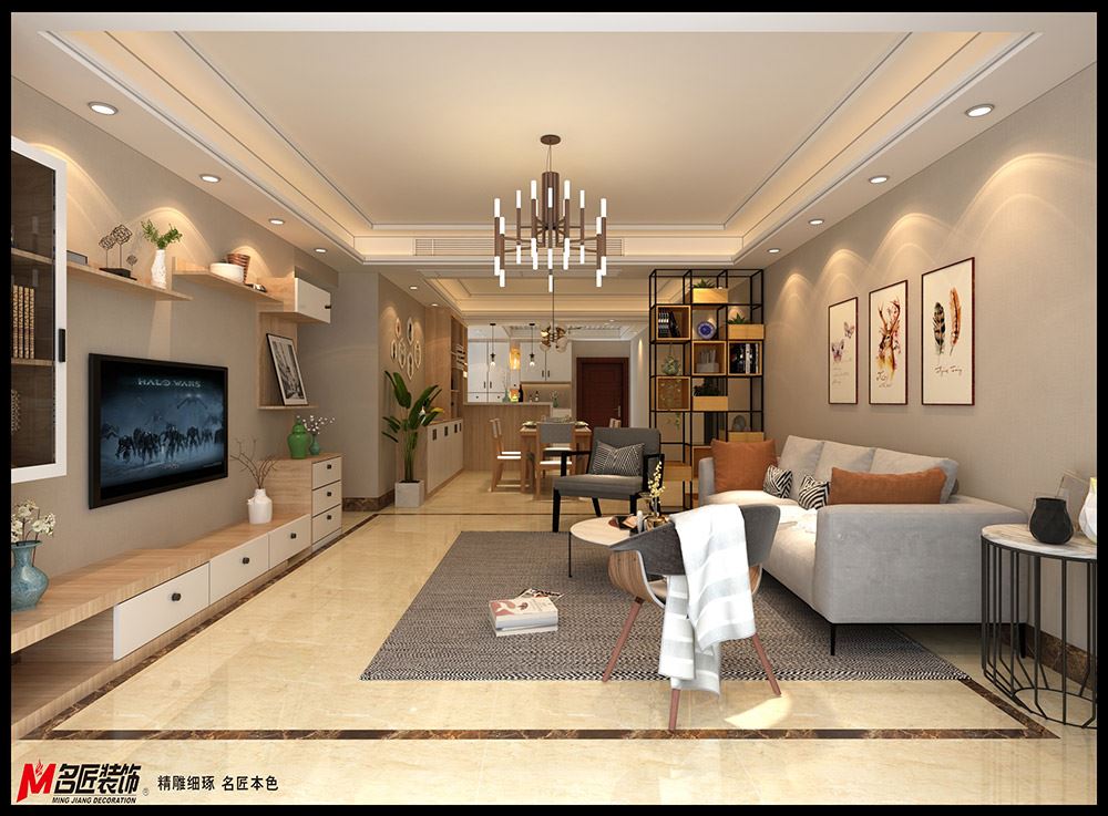 茂名市博雅新邨現代簡約風格二居室裝修案例