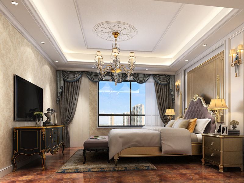 佛山市金地·中南·新城大境歐式風格三居室裝修案例