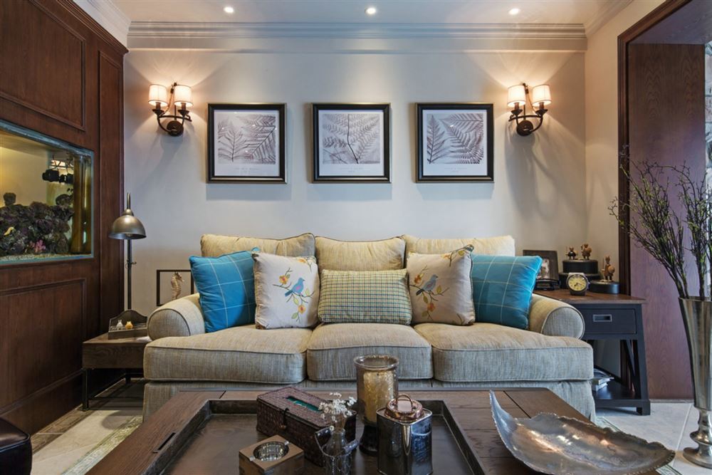 北海市北海奧林花園美式風格四居室裝修案例