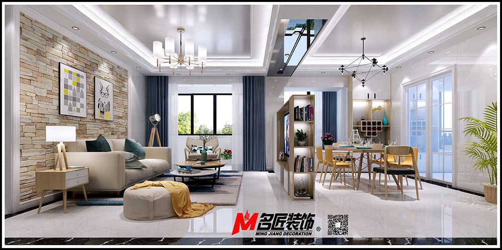 河源市新河灣現(xiàn)代簡(jiǎn)約風(fēng)格三居室裝修案例