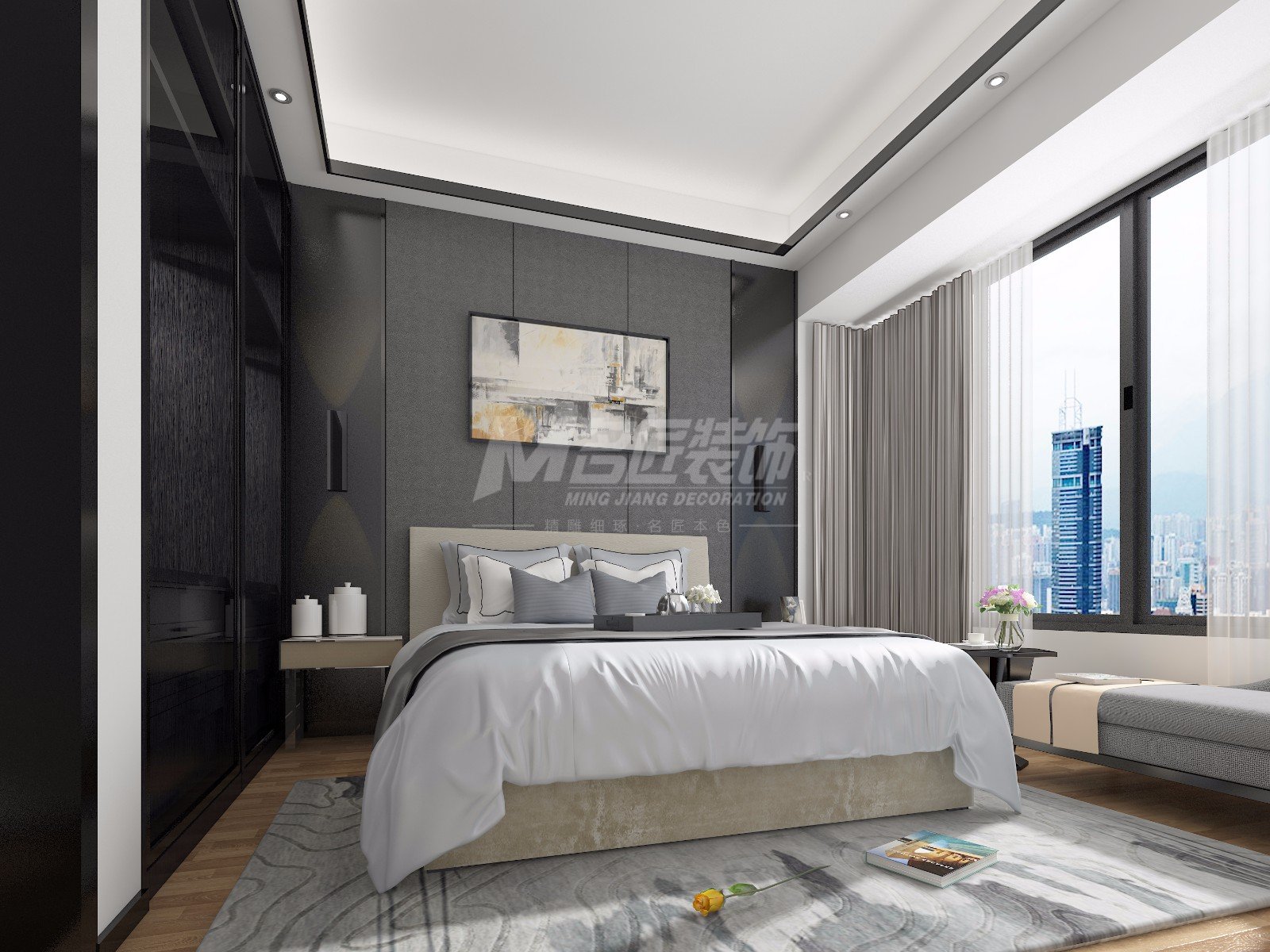 茂名市九龍湖現代簡約風格四居室裝修案例