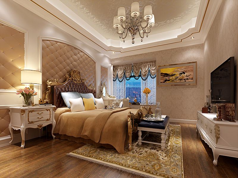 揭陽市博雅苑D區(qū)歐式風格四居室裝修案例