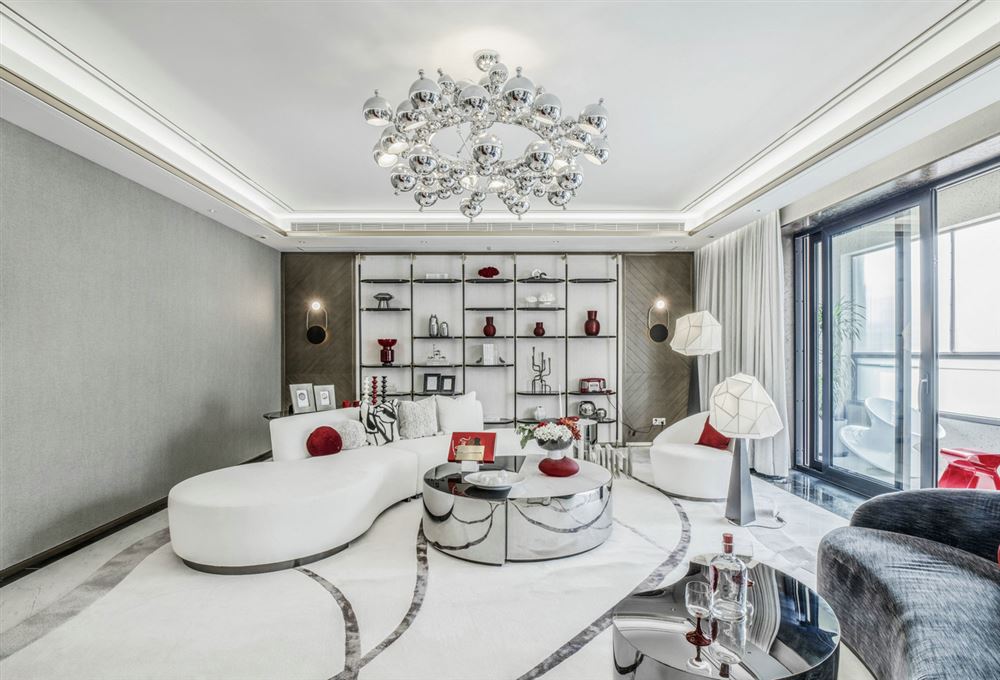 江門市恒大御景半島輕奢風格三居室裝修案例