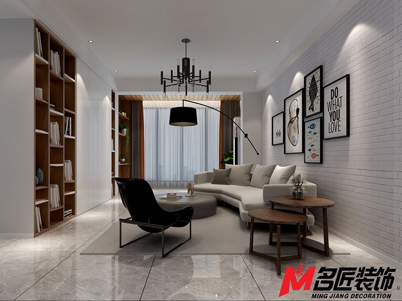 臺州市愛仕達半島名苑北歐風格二居室裝修案例