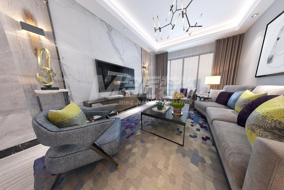 日照市舒斯貝爾新天地現代簡約風格三居室裝修案例