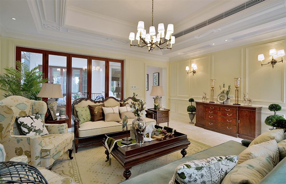 汕頭市欣悅春天花園美式風(fēng)格三居室裝修案例