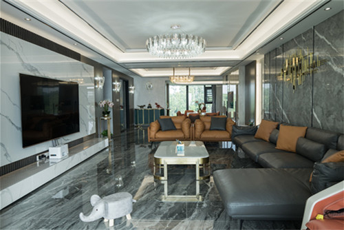 樂山市富力·尚悅居輕奢風格四居室裝修案例