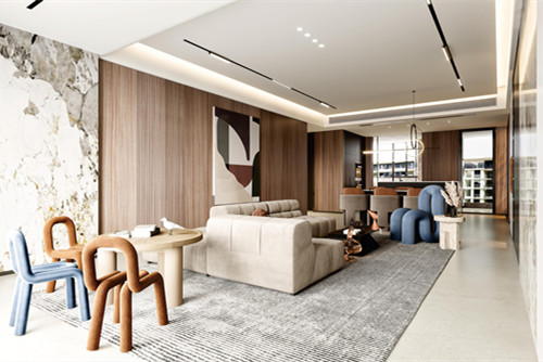 江門(mén)市江海花園輕奢風(fēng)格三居室裝修案例