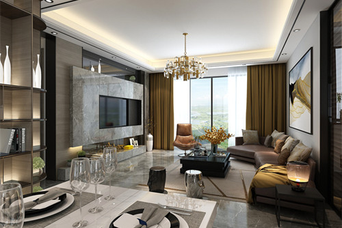 中山市雅居樂花園輕奢風格四居室裝修案例