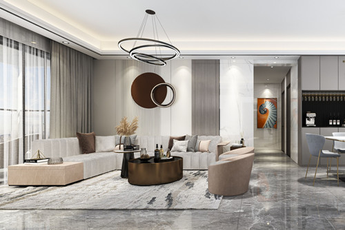 中山市恒大綠洲二期輕奢風格三居室裝修案例