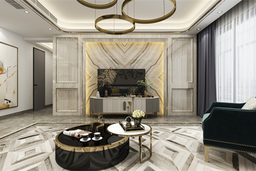 中山市阜沙自建房輕奢風格四居室裝修案例