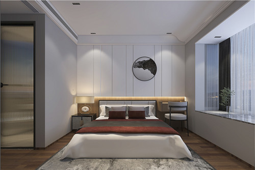 莆田市榜頭集資房新中式風格三居室裝修案例