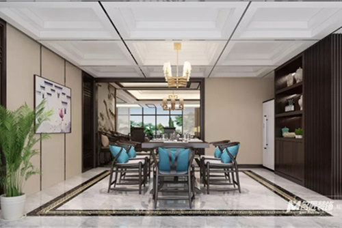 汕頭市云熙花園新中式風(fēng)格三居室裝修案例