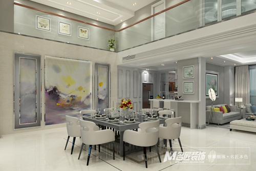 珠海市實地紫藤公館現代簡約風格復式裝修案例